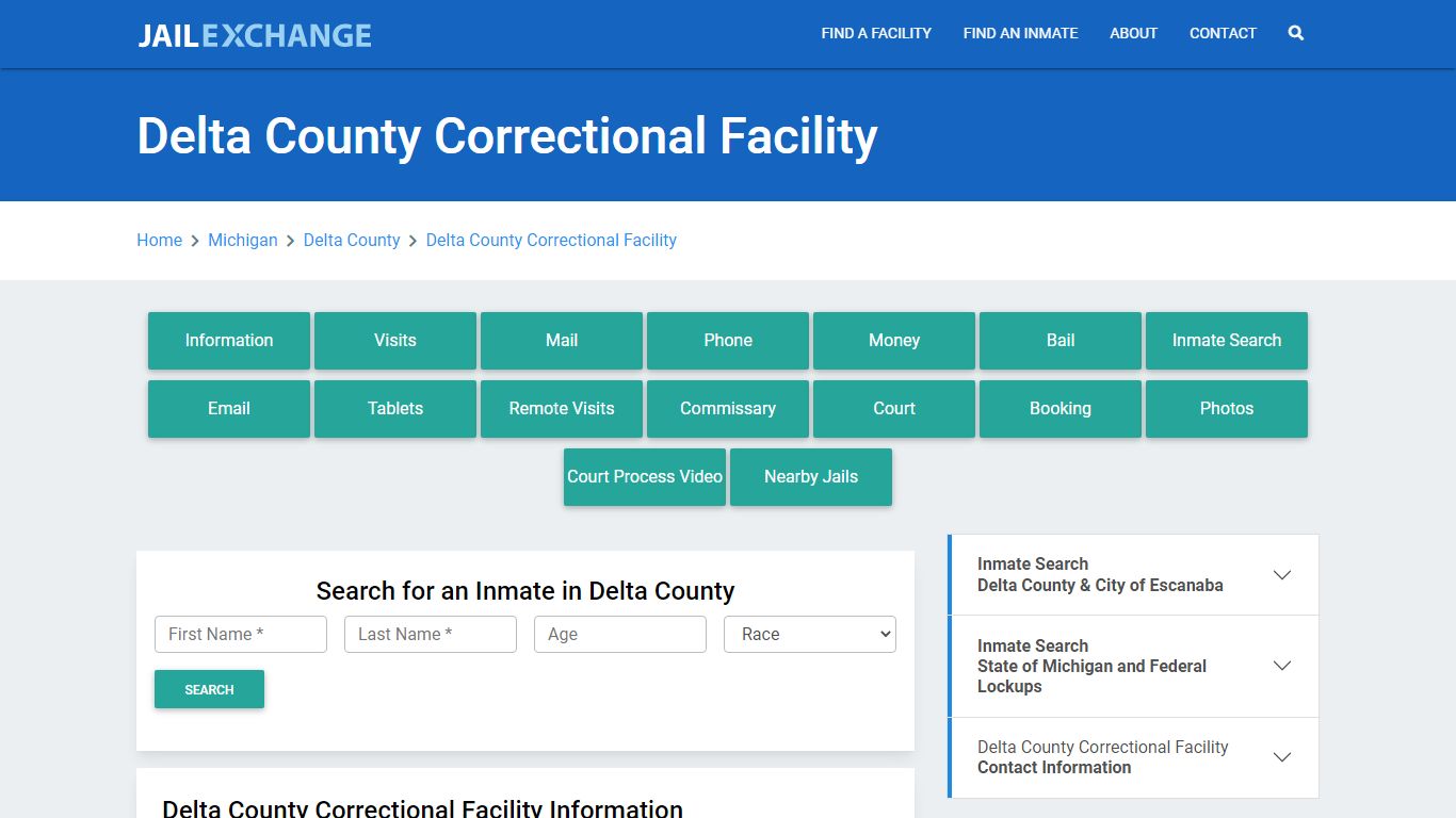 Delta County Correctional Facility Roster Lookup, MI, Inmate Search